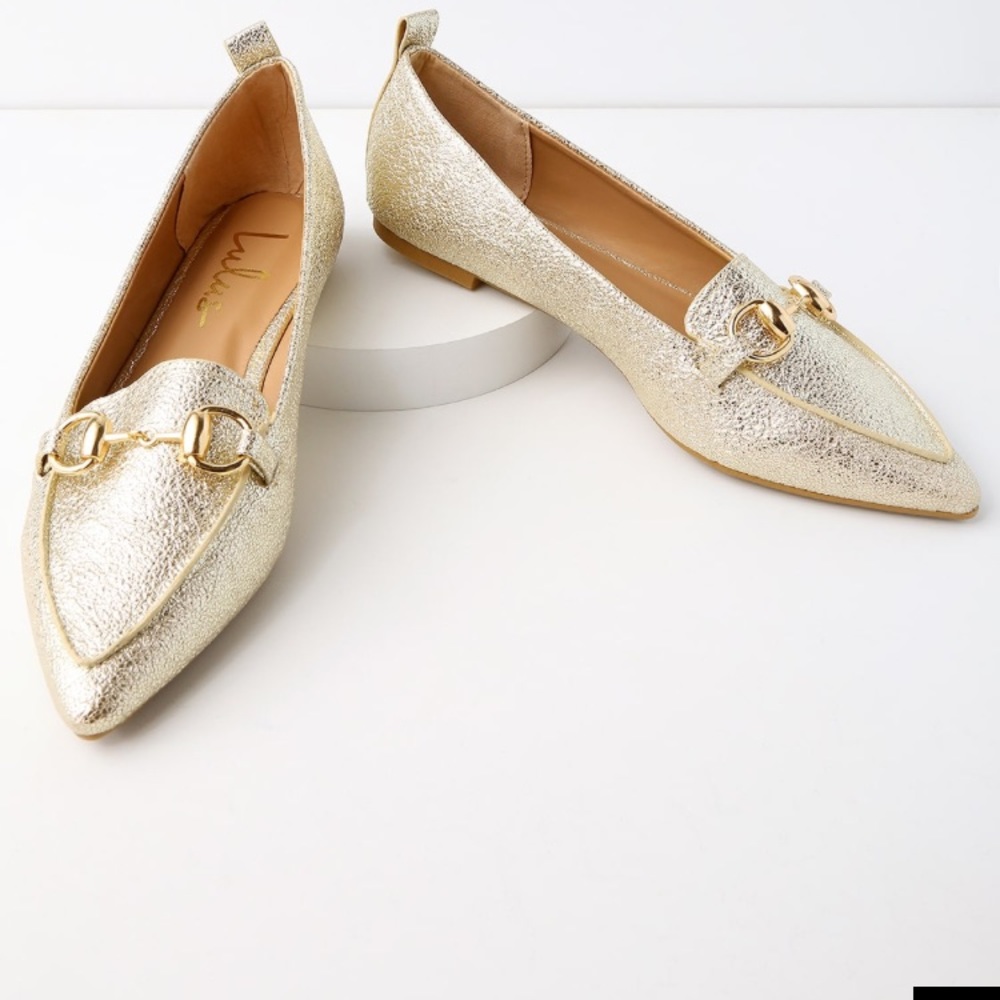 Lulu’s Charlotte Gold Loafers